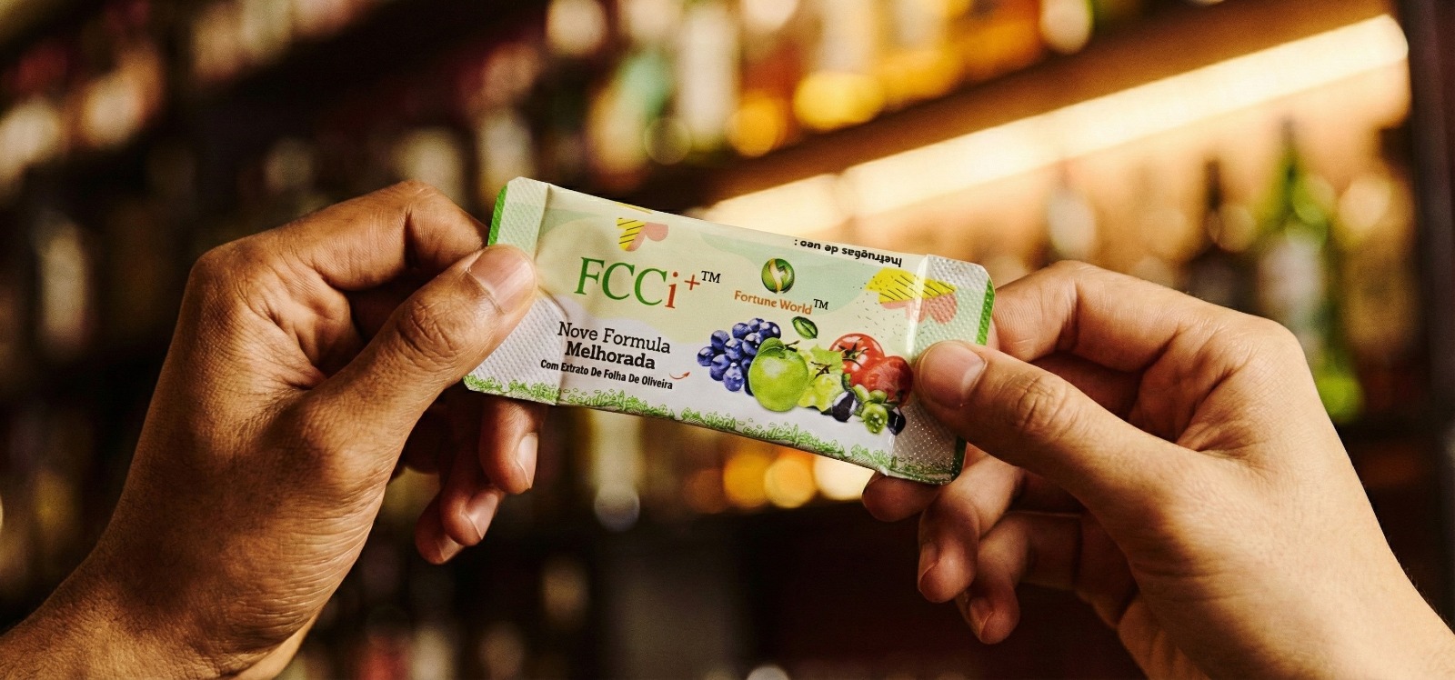 Eleve o seu bem-estar. Descubra o poder do FCCI em cada sachê